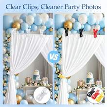 10 Pack Clear Spring Clamps, 3.5 Inch Plastic Balloon Arch Clips,Invisible Design,Strong Grip,Anti-Slip,Balloon Clips For Backdrop,Birthday Wedding Party Decoration,Crafts,Photography Studio - Multicolor - View 2