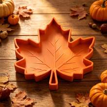 1pc Maple Leaf Shaped Storage Tray, Autumn Home Decor, 3D Printed Autumn Decorative Tray, Vanity Jewelry Tray, Entryway Key Holder, Bedside Table Desktop Storage Tray, Can Hold Watches, Keys, Earphones, Desktop Decoration, Ideal Holiday Gift - View 1
