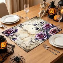 1pc Dish Drying Mat, Coffee Machine Mat, Vintage Purple Rose Spider Web Pattern Dish Drying Mat, Absorbent Quick-Drying Table Mat, Suitable For Kitchen Dining Table, Restaurant Countertop, Create Elegant Dining Environment, Multi-Purpose Drying Mat, Home Gift, Desktop Decoration - XYLSD-1005 - View 5