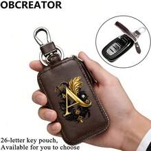 Men's Car Key Bag,Key Protection Cover,Zero Wallet, Metal Hook And,Walletzipper,Retrobagsuitableforcarremote Control,Key Storage Bag,Gift To Boyfriend - Multicolor - View 8