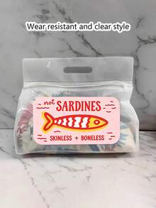 Retro Sardine Transparent Waterproof Wash Bag, PVC Beach Handbag, Suitable For Storing Shampoo, Lotion, Cosmetics And Other Bathroom Supplies, Adds Fashionable And Practical Design For Travel And Daily Use, Suitable For Travelers, Office Workers, Students, Beauty Enthusiasts, Can Be Used For Travel, Fitness, Hotel Accommodation, Daily Bathroom Storage, Multi-Functional Cosmetic Bag - Multicolor - View 17