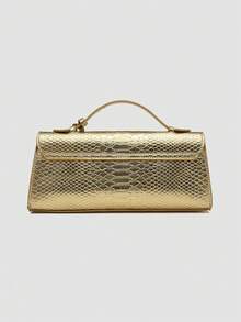 1pc PU Handbag, Multifunctional Shoulder Bag, Crossbody Bag, Women's Bag Suitable For Daily Fashion Matching And Travel, Ideal Choice For Valentine's Day, Comfortable And Fashionable, Fashionable Handbag, Personalized Gift Choice, 2025 Accessories, Fashion Style Suitable For All Occasions, Affordable Luxury, Rebel Party Bag, Perfect For Parties, Weddings, Balls, Dinners/Banquets, Elegant Women's Bag - Gold - View 4