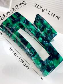 女款祖母綠色醋酸纖維抓夾髮夾，大號 4.1 英吋/10.5 公分，適合粗髮 - 彩色 - 查看 11