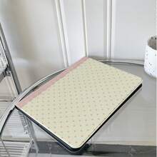 1pc Vintage Cream Pink Polka Dot Lace Striped Print Tablet Protective Case, Multi-Angle Stand Protective Cover With Pen Slot, Compatible With IPad 10th Gen/Air 13(M3 2025)/Air 11(M3 2025)/11(A16 2025)/Galaxy Tab S10+/S9/A9, Suitable For Pad, MatePad, Pad, Honor Tablet, Tab - Multicolor - View 5