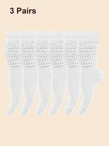 10 Pairs Women's Multi-Color Fashion Bubble Scrunch Socks, Comfortable, Classic, European Style, Knee-High, Casual Tight Mid-Calf Socks, Unisex, Women's Socks, Gift For Boyfriend [6/5/3/1 Pairs] - White - View 11