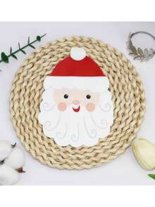 55pcs Santa Claus Shaped Disposable Paper Napkins, Cute Santa Face Decorative Paper Napkins, Christmas Party Table Decor Napkins For Holiday Dinner Gathering - Multiple Styles - View 4