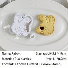 3Pcs Cute Bunny Envelope Cookie Cutter Set, Heart Detail Embossing Baking Molds For Sweet Style DIY Dessert & Handmade Treat Gift - View 11