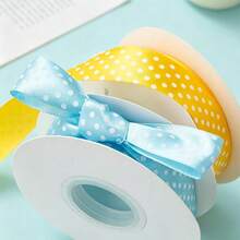 1PC 4yards/2.5cm Wide Printed Polka Dot Polyester Ribbon, DIY Bow Hair Accessory, Suitable For Wedding, Valentine's Day, Christmas And Other Occasions Handmade DIY Decoration (Without Spool) - 4 Yards - View 3