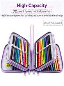 Customizable Name Colorblock Tote Pencil Case, Customizable 3D Cartoon Stationery Pencil Case, Student Stationery Storage Bag, Portable Large Capacity, Suitable For Back To School Gifts - Multicolor - View 5