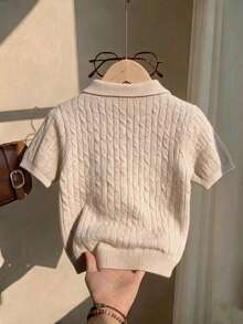 Young Boys Knit Tops - Apricot - View 3