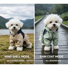 2-In-1 Pet Hooded Raincoat, Windproof And Waterproof, Suitable For All-Season Outdoor Use. Reflective Trim Enhances Visibility In Low-Light Environments. Lightweight And Breathable Fabric Prevents Overheating. Perfect For Hiking, Walking, Rainy And Windy Days. - Multicolor - View 5