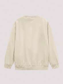 Whitmere Men's Solid Color Pullover Sweatshirt, Spring & Autumn, Long Sleeve Top - Apricot - View 2