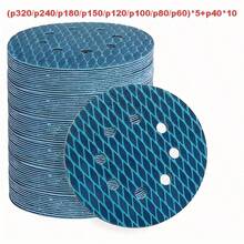 50pcs 5-Inch 8-Hole Diamond Pattern Blue Hook & Loop Sanding Discs, Anti-Clogging Dry Sandpaper, High Wear Resistance Abrasive Pads, Suitable For Car Repair, Woodworking, Metal Polishing, Wall Putty Grinding - Navy Blue - View 10