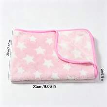 Pet Blanket For Small And Medium Dogs, Also Suitable For Various Small Animals And Cats, Washable, Soft Flannel Fabric, Five-Point Star Embroidery, Lightweight And Breathable, Suitable For All Seasons, Can Be Used As Dog Bed And Dog Mat - 1 Pink (M) - View 2