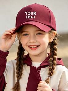 1pc Customized Children's Baseball Cap, Personalized Name And Pattern Printing, Sun Protection, Sports Suitable, UV Protection, Spring And Autumn Cycling Hat, Letter Element, Cute And Colorful, Casual Style, Baby Gift, Suitable For Daughter, Son, Children's Day Gift, Halloween Gift - Multicolor - View 3