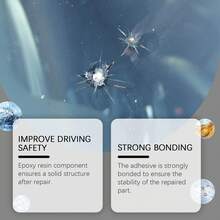 Glass Crack Repair Kit, Clear Vision Car Windshield Nano Repair Fluid Set, Quickly Fixes Cracks, Long-Lasting Effect, Not Easy To Peel Off, Improves Glass Transparency, Restores New Visual Effect - A - View 8