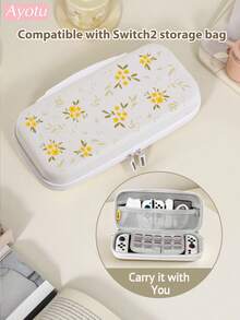 Ayotu Suitable For 2025 New Switch 2 Gold Floral Pattern Game Console Shell And Accessories, Set Includes Protective Case, Storage Bag, Joy-Con Controller Protective Cover And Other Multiple Style Accessories, Autumn Romantic, Ideal Choice For Back To School Gifts - View 7