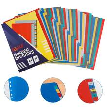 Eagle 31pcs A4 Size Loose-Leaf Divider Pages, 1-31 Index Tabs, 11-Hole Design, Suitable For 2/3/4/11 Ring Binders, Plastic Index Dividers, Suitable For School Office Organization Reports And Presentations - Multicolor - View 9