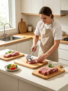 Aluminum Alloy Double‑Sided Meat Tenderizer. Concave‑Convex Dual‑Sided Design For Tenderizing Meat. Labor‑Saving Long Handle With Hanging Hole, Sturdy & Durable, Easy To Clean, Ideal Helper For Kitchen Meat Marinating. - Multiple Specifications - View 2