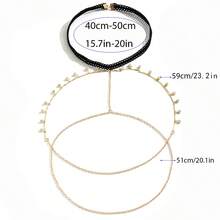 1pc All-Match Women's Adjustable Leg Chain, European And American Style Versatile Long Dress Body Jewelry Chain - H0036G - View 4
