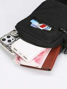 1pc Fun Pattern Crossbody Bag, Vertical Phone Bag, Fashion Mini Crossbody Bag, Water-Resistant Durable Lightweight Niche Phone Messenger Bag - Multicolor - View 3