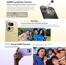 Realme 16 Pro 5G 智慧型手機 8GB + 256GB/8GB + 512GB，200MP LumaColor 相機 + 50MP，搭載 Dimensity 7300 MAX 處理器，6500mAh 電池與 45W 快充，6.78 吋 144Hz 螢幕，7.8mm 薄身，解鎖手機，Android 16，不含適配器 - 灰色 - 查看 2