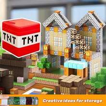 صندوق تخزين مغناطيسي Minecraft Pixel Game MC TNT لبناء العالم، لعبة مجسمات صغيرة Mini Figure، صندوق تخزين مغناطيسي Mini World، ملحق مناسب للهدايا والمجموعات والاستخدام اليومي - متعدد الألوان - مشاهدة 4