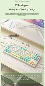 HP K120 Gaming Keyboard Mechanical Feel RGB Mixed Light 87-Key Layout Computer Keyboard Portable Quiet Wired Keyboard Compatible With PC Laptop Mac Personal Computer - View 3