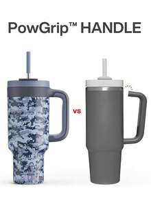 Powcan 40 Oz Camo Tumbler With Handle, 2-In-1 Straw And Sip Lid, Leakproof, Dishwasher , Insulated Stainless Steel Travel Coffee Mug, Keeps Cold For 34 Hours, Fits In Car Cupholder - Royal Blue - View 5