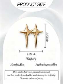 1 Set Adjustable Star-Shaped Button Waist Tightener, No-Sew No-Tool Removable Decorative Waist Buckle Set, Suitable For Loose Jeans, Pants, Skirts, Cuff Denim Button Pins - Multi-color - View 3
