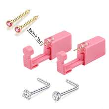 Nose Piercing Kit, 2 Packs Nose Piercing Gun With Built In Nose Ring, Replaceable 2 Pcs Nose Stud,For Self Nose Piercing - Pink - View 26