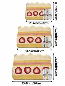 1pc Bathroom Floor Mat Carpet, Flocked Soft Touch, Cake Pattern, TPR Non-Slip Backing, Suitable For Kitchen, Outdoor, Indoor, Hallway, Bedroom, Living Room, Bedside, Machine Washable Easy To Clean, Autumn Bathroom Decor Rug - Multicolor - View 3