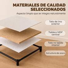 HOMCOM Cómoda con 4 Cajones de Tela, Cómoda para Dormitorio, Marco de Acero, Montaje Rápido, Cajonera para Salón, Oficina, Vestidor, Beige - Beis - Ver 6