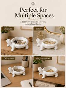 White Turtle Storage Tray, Entryway Key Holder, Nordic-Style Desktop Decorative Ornament, Non-Food Contact - Multicolor - View 5