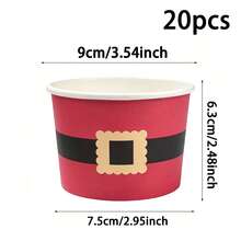 20/10pcs, Christmas Themed Ice Cream Cup, Dessert Cup, Suitable For Ice Cream, Fruits, Snacks, Perfect For Adult Sweet Themed Gatherings, Summer Picnics, Dessert Shops, Party Supplies, Birthday Parties, Bridal Weddings, Outdoor Parties, Christmas - Multicolor - View 9