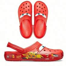 Sepatu Clog Merah Lightning Mac IP Kartun Hasil Kolaborasi FIFA, Cetakan Tema Balap No. 95, Sol Lembut, Anti Selip, Bernapas, Sandal Kasual, Gaya Serbaguna untuk Musim Panas, Luar Ruangan, dan Pantai - Beraneka warna - View 6