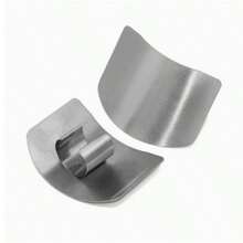 1pc Stainless Steel Finger Guard, Reinforced Finger Protection, Suitable For Slicing, Cutting And Chopping, Reusable, Kitchen Tool - Multicolor - View 2