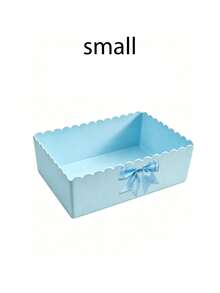 Cream Ribbon Bow Storage Box, Sweet Bow Cosmetic Storage Box, Stationery Organizer, Bedroom Storage Container, Student Desk Stationery Holder, Household Sundries Storage Basket, Office Desk Decor, Accessories Storage Box - Multicolor - View 17