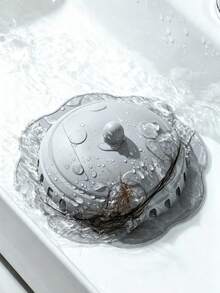 1pc Bathroom Hair Catcher, Round Drain Filter Cover With Suction Cup, Hair Clog Preventer, Easy To Install, Suitable For Bathroom, Bathtub, Kitchen - Multicolor - View 3