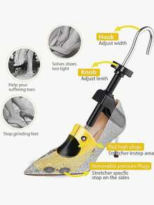 1pc Adjustable Shoe Stretcher For Men And Women, Expandable Width, Anti-Wrinkle, Universal - Yellow - View 8