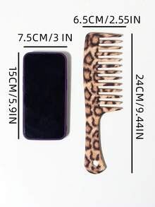 10Pcs Water‑Transfer Printed Marbled Wide Tooth Comb, Leopard & Love Pattern, Portable Easy‑To‑Clean Hair Comb, For Travel & Home Dresser, Daily Use, Salon Hair Tool, Valentine's Day Gift For Girlfriend, Back To School Essential, Room Decor - Popular Items - View 8