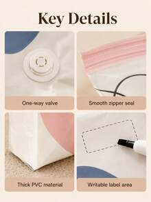 Pump-Free 3D Vacuum Storage Bag, 80% Compression Rate, Extra Large Capacity, 3D Roll-Up Vacuum Sealed Bag, Upgraded Large Capacity Compression Storage Bag, Suitable For Bedding, Clothing, Blankets, Giant Bedding, Travel Storage Cubes - Multicolor - View 8