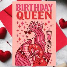 1/3 Set Birthday Queen Greeting Cards, Specially Designed For Her, Perfect For Friends And Family To Celebrate Her Special Day, Birthday Party And Gift Choice, Includes Envelope + Greeting Card, Her Celebration Card - A - View 3