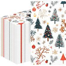 20/40/60PCS Christmas Paper Napkins, Disposable Christmas Guest Towels, Xmas Hand Towels For Bathroom, Christmas Tree Paper Napkins For Holiday Party Table Decor - Christmas - View 1