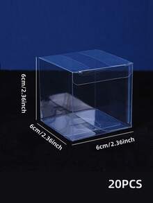 20 Pcs 4cm/5cm/6cm/7cm/8cm Clear PVC Plastic Boxes, For Towel, Tea, Ornament Storage, Birthday Party Surprise Gift, Multi-Purpose - A - View 8