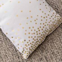 Holiday Lights Cotton Cushions Removable Cover Poly Filled Decorative Pillows - Gold - View 2