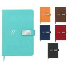 PromoClick 2027 Daily Planner Polyurethane With Magnetic Closure And Divider - Navy Blue - View 2