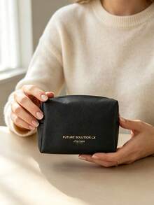 Portable Lightweight Travel Makeup Bag With Dust-Proof Zipper, Suitable For Weekend Trips And Carrying, Thoughtful Holiday Gift, SHISEIDO-GIFT-1 Makeup Bag - Black - View 2