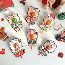 Cartoon Christmas Lollipop Cardstock Greeting Card With Encouraging Words, Decorative Card For Students, Exquisite Insert - Multicolor - View 1