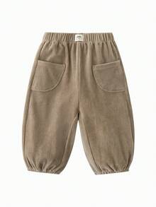 mini bala Unisex Baby Kids Corduroy Loose PP Pants Belly‑Friendly Soft Durable Casual Trousers For Autumn - Coffee - View 4
